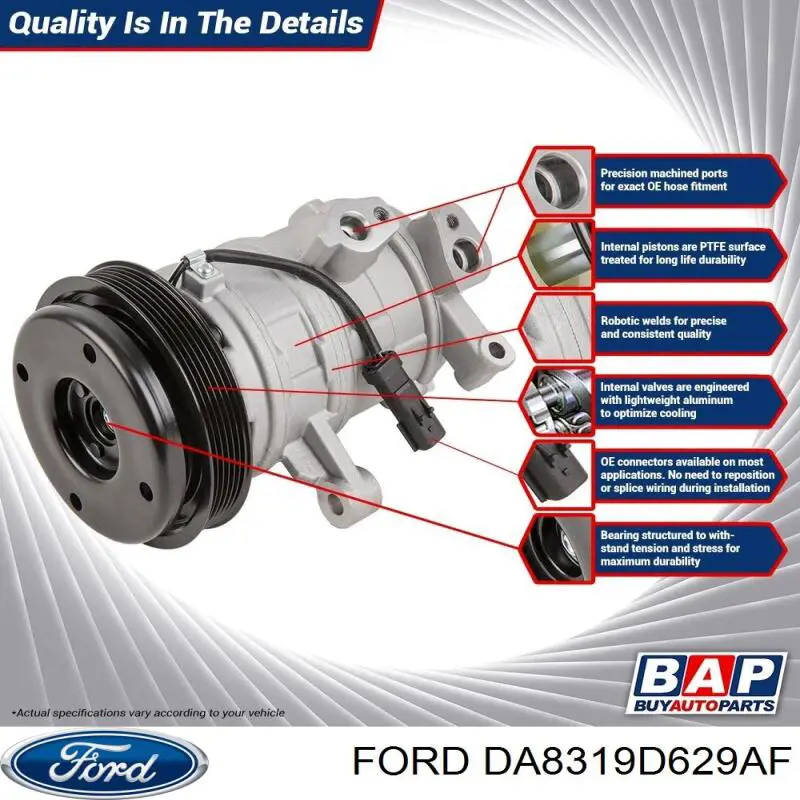Sprężarka klimatyzacji Ford DA8319D629AF cena, od 399,44 USD