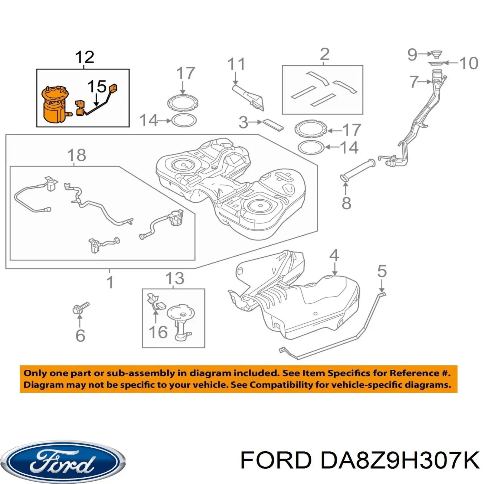 Moduł pompy paliwowej z czujnikiem poziomu paliwa do Ford Explorer  U5