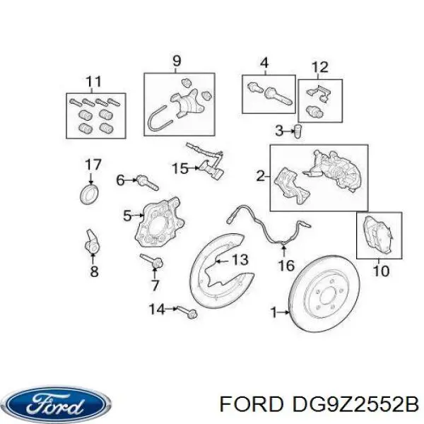 Do koszyka BRCF428 Ford Zacisk hamulcowy tylny prawy
