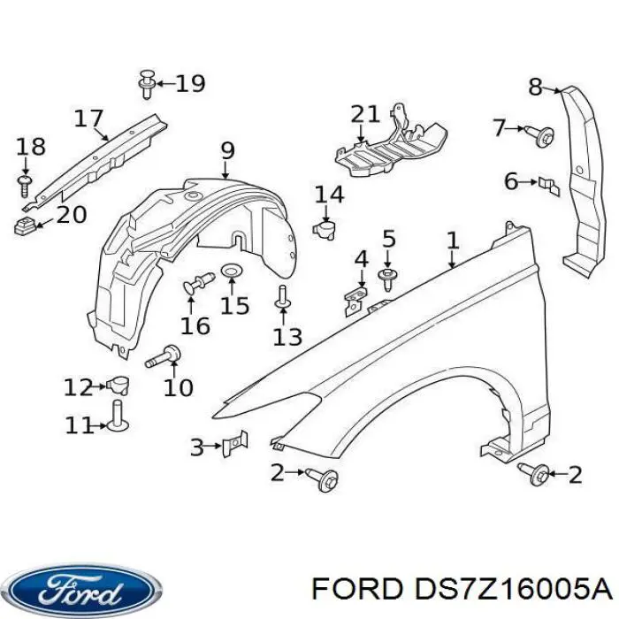 Błotnik przedni prawy Ford DS7Z16005A cena, od 77,10 USD