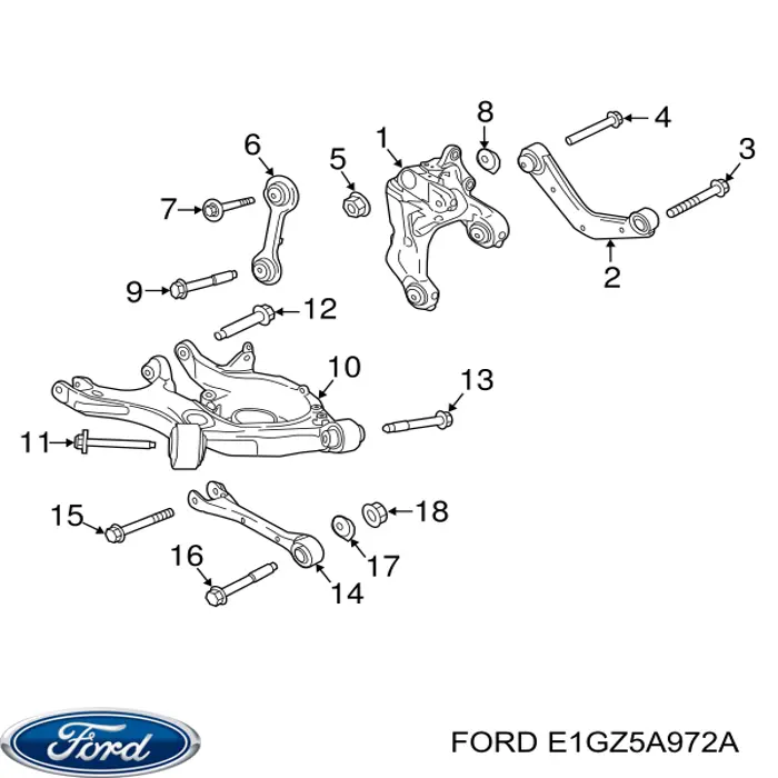 E1GZ5A972A Ford Wahacz zawieszenia tylnego poprzeczny