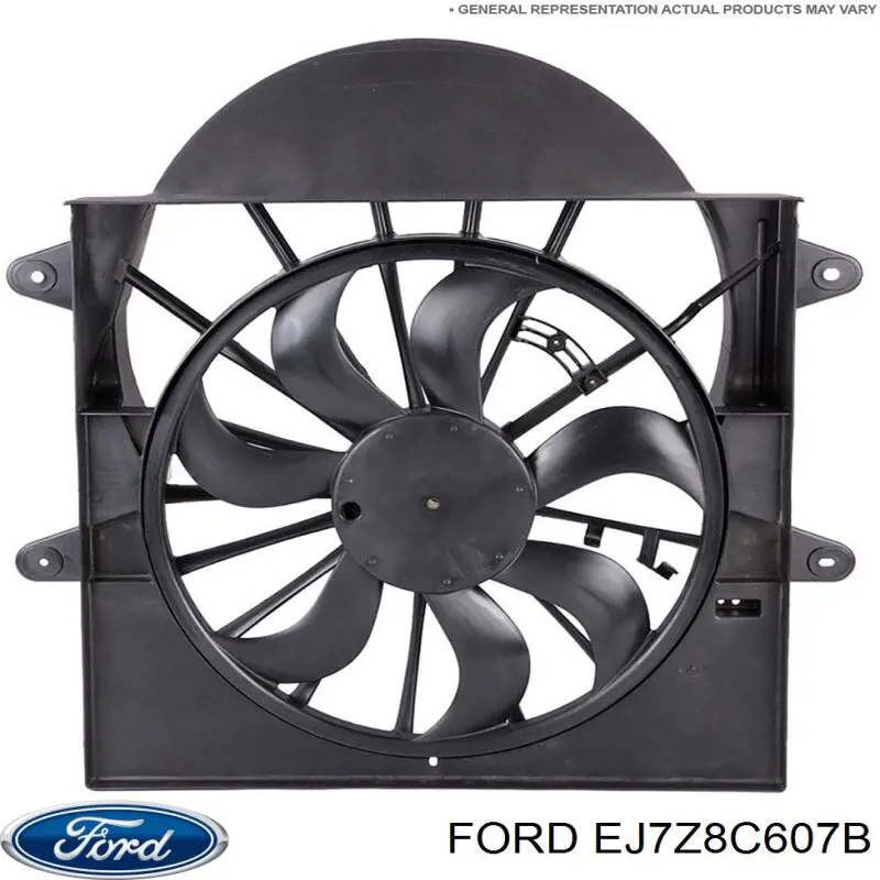 EJ7Z8C607B Ford Dyfuzor chłodnicy, w komplecie z silnikiem i wirnikiem