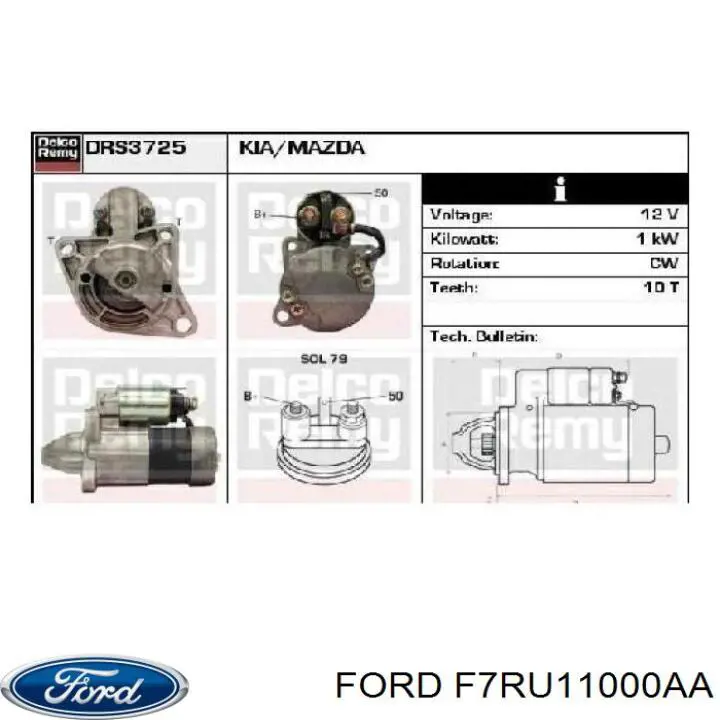 Rozrusznik F7RU11000AA Ford