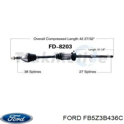 Półoś napędowa przednia prawa Ford FB5Z3B436C cena, od 469,38 USD