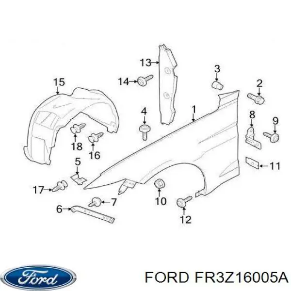 Błotnik przedni prawy do Ford Mustang VI ZG