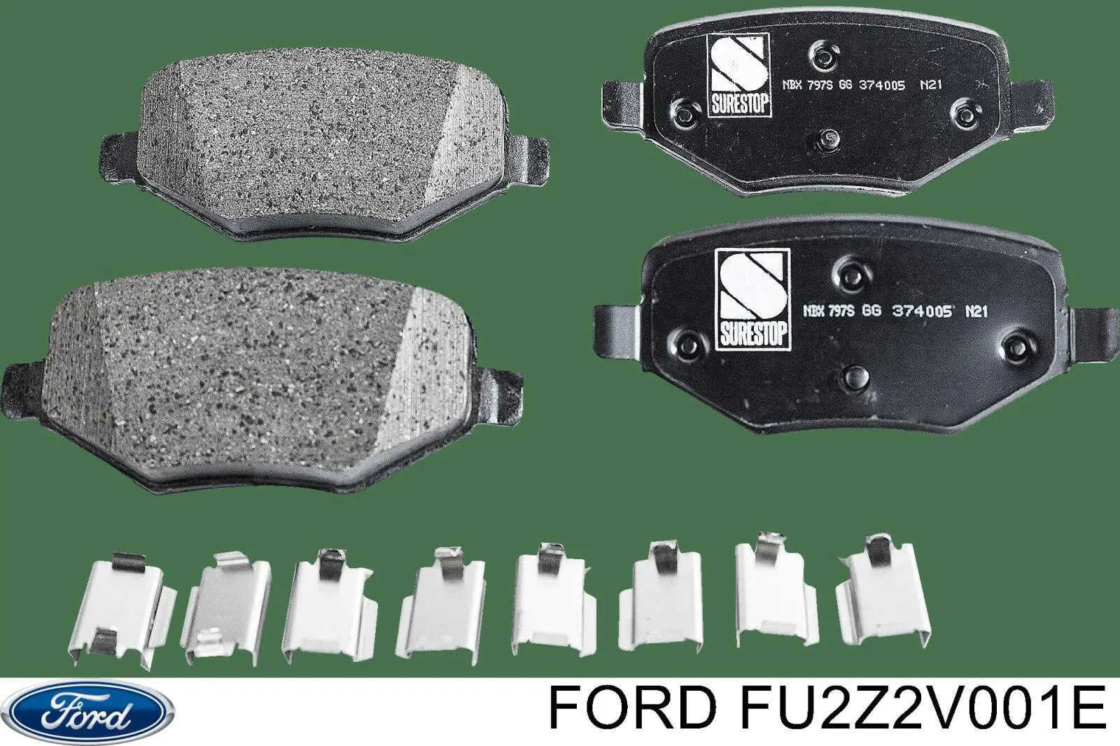 Do koszyka G2MZ2V001AU Ford Klocki hamulcowe przednie tarczowe