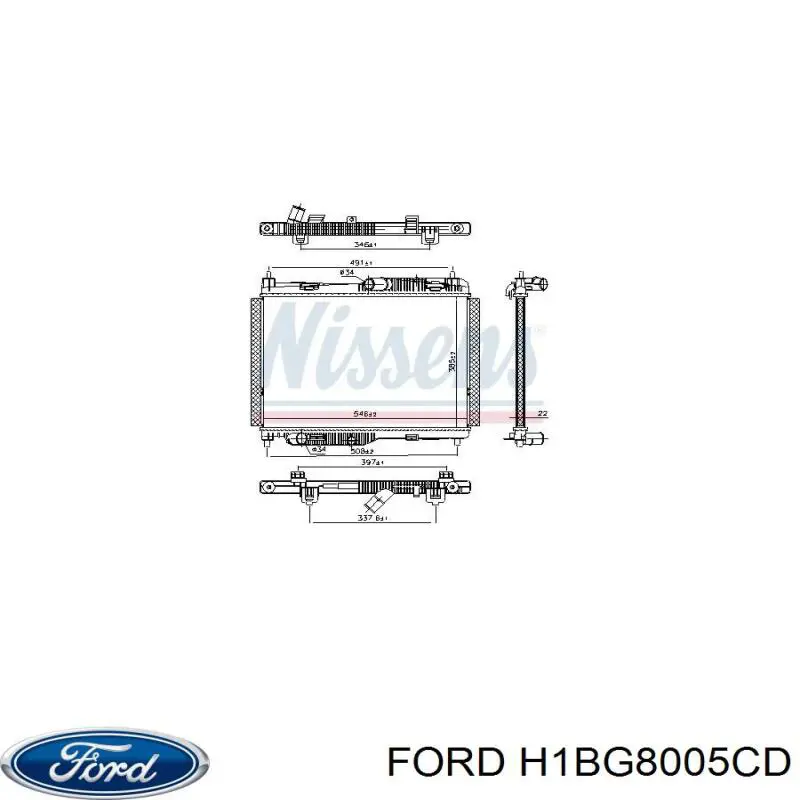 Chłodnica silnika Ford H1BG8005CD cena, od 137,91 USD