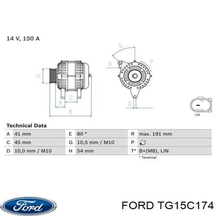 Do koszyka TG15C174 Ford Alternator