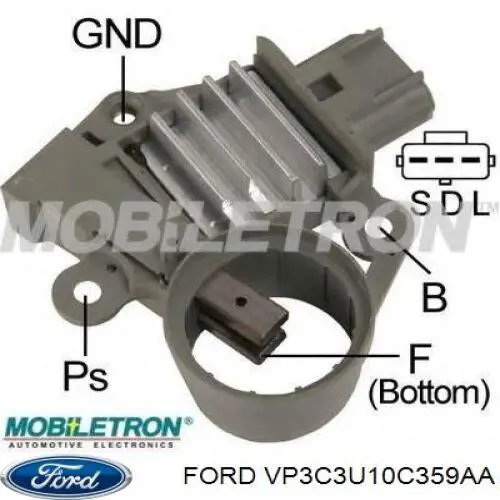 Regulator alternatora (przekaźnik ładowania) Ford VP3C3U10C359AA cena, od 24,07 USD