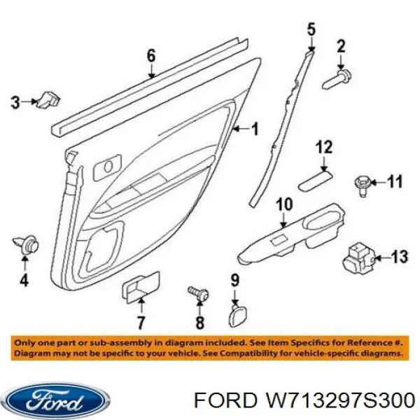 Spinka mocowania okładzin drzwi Ford Explorer (U5)