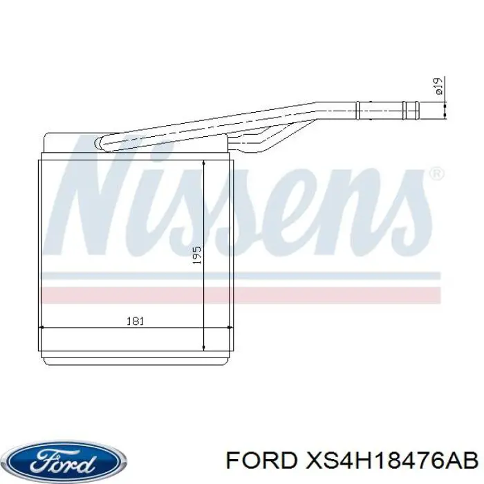 Chłodnica nagrzewnicy (ogrzewacza) Ford XS4H18476AB cena, od 58,82 USD