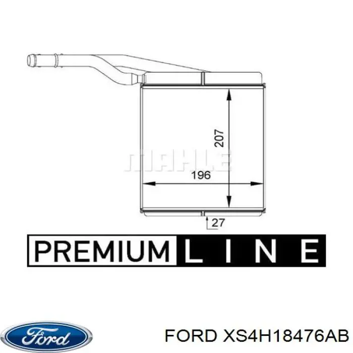 XS4H18476AB Ford chłodnica nagrzewnicy (ogrzewacza)