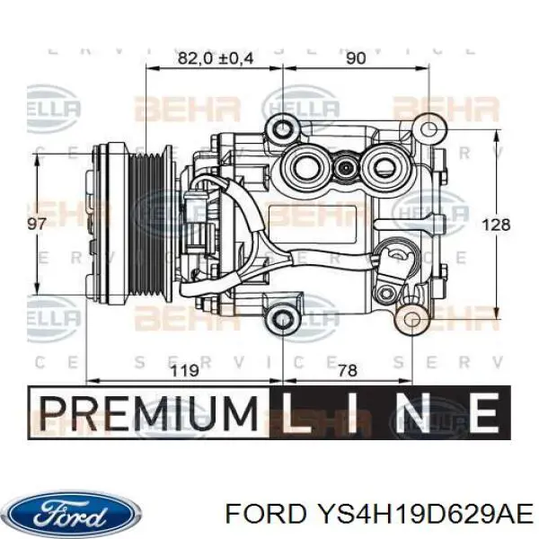 Do koszyka YS4H19D629AE Ford Sprężarka klimatyzacji