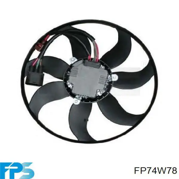 Do koszyka FP74W78 FPS Wentylator elektryczny układu chłodzenia, kompletny (silnik+wirnik) prawy