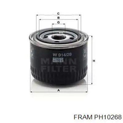 Filtr oleju PH10268 Fram