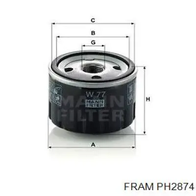 Filtr oleju PH2874 Fram
