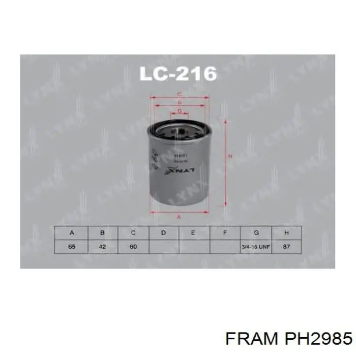 Filtr oleju PH2985 Fram