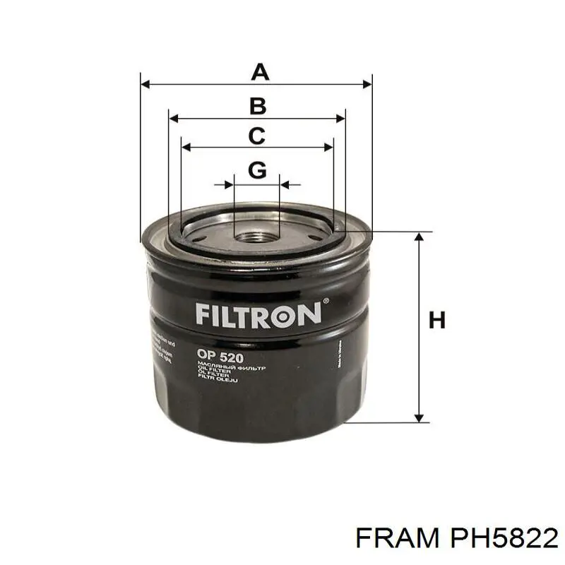 PH5822 Fram Filtr oleju