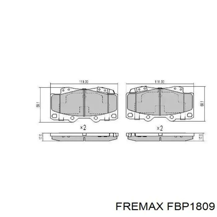 Do koszyka FBP1809 Fremax Klocki hamulcowe przednie tarczowe
