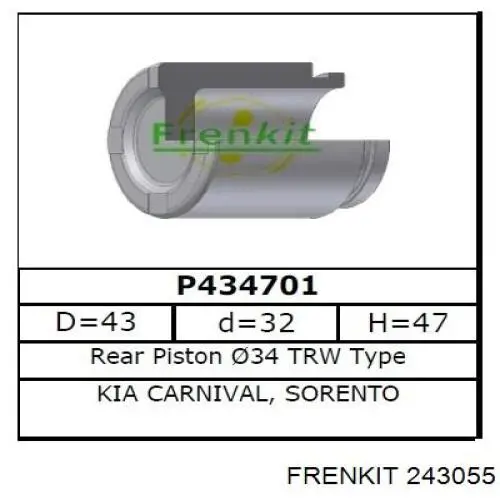 243055 Frenkit Zestaw naprawczy zacisku hamulcowego tylnego