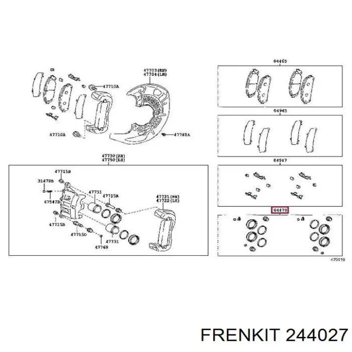 244027 Frenkit Zestaw naprawczy zacisku hamulcowego przedniego
