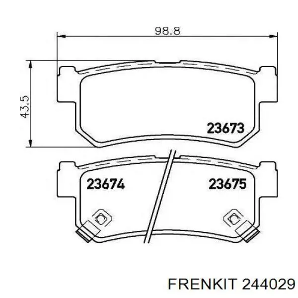 Zestaw naprawczy zacisku hamulcowego tylnego Frenkit 244029 cena, od 5,06 USD