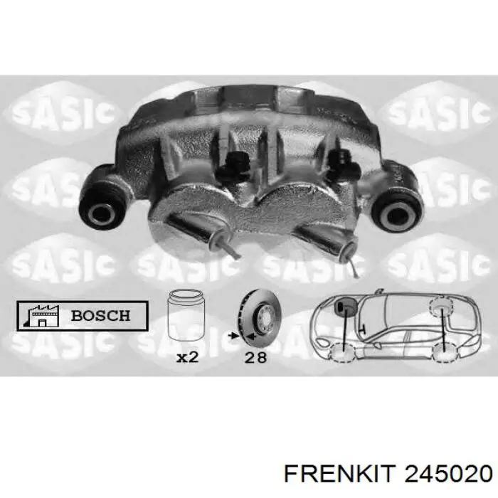 Zestaw naprawczy zacisku hamulcowego przedniego Frenkit 245020 cena, od 15,99 USD