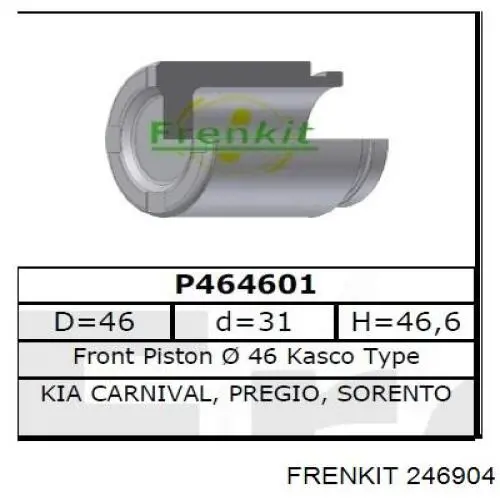 Do koszyka 246904 Frenkit Zestaw naprawczy zacisku hamulcowego przedniego