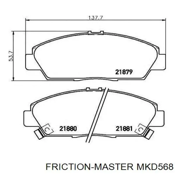 MKD568 Friction Master Klocki hamulcowe przednie tarczowe