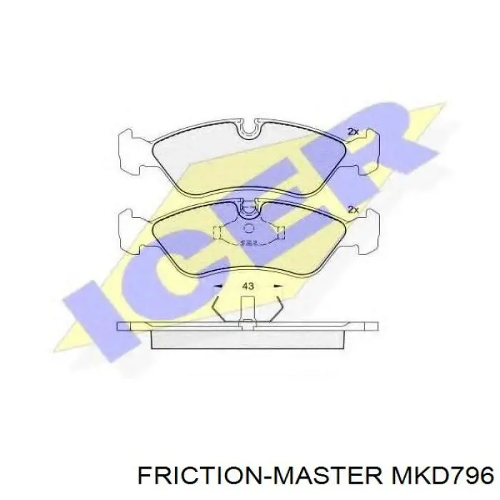 Klocki hamulcowe przednie tarczowe Friction Master MKD796 cena, od 17,42 USD