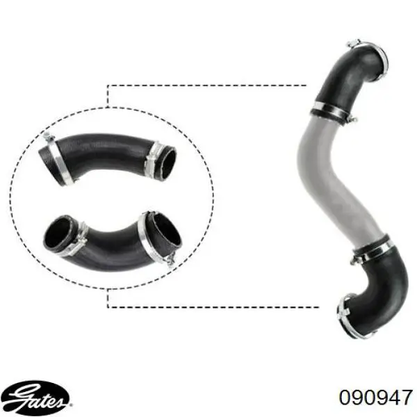 Przewód (króciec) intercoolera Gates 090947 cena, od 36,57 USD
