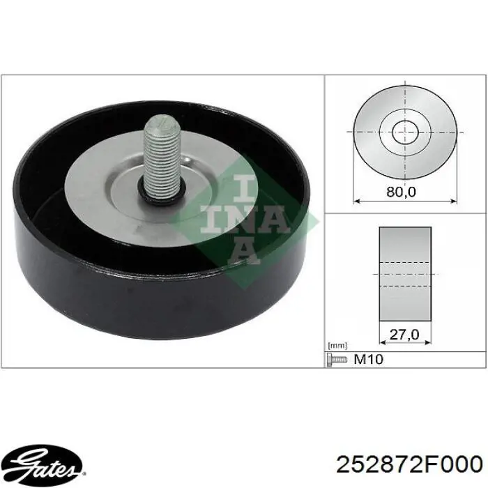 Rolka prowadząca kierunkowa paska rozrządu 252872F000 Gates