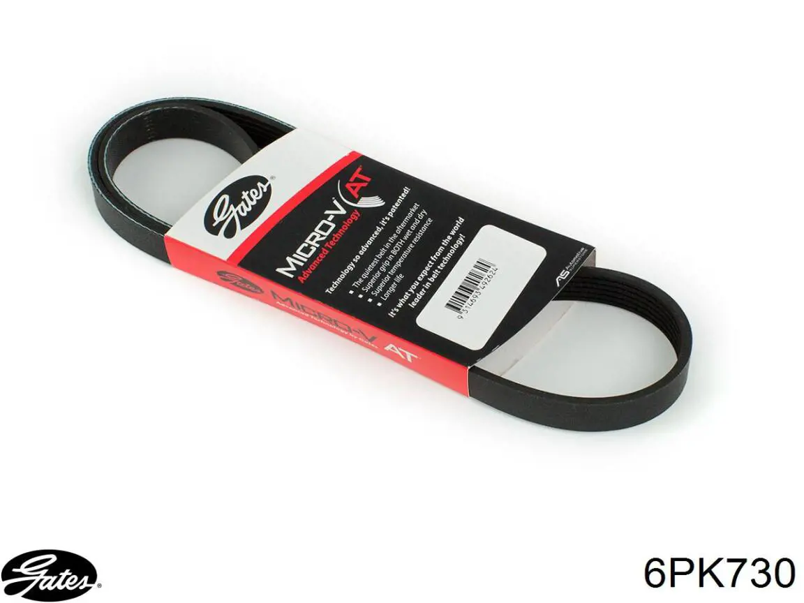 Pas napędowy mechanizmów Gates 6PK730 cena, od 11,70 USD