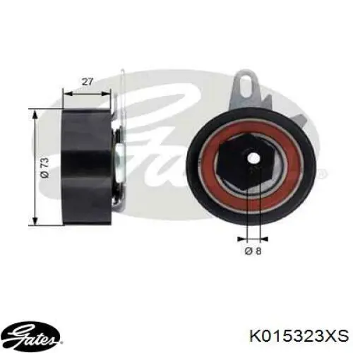 Do koszyka K015323XS Gates Pasek rozrządu, zestaw