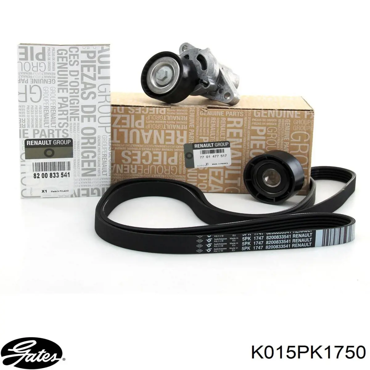 Do koszyka K015PK1750 Gates Pasek napędowy mechanizmów, zestaw