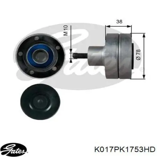 Pasek napędowy mechanizmów, zestaw Gates K017PK1753HD cena, od 13,99 USD