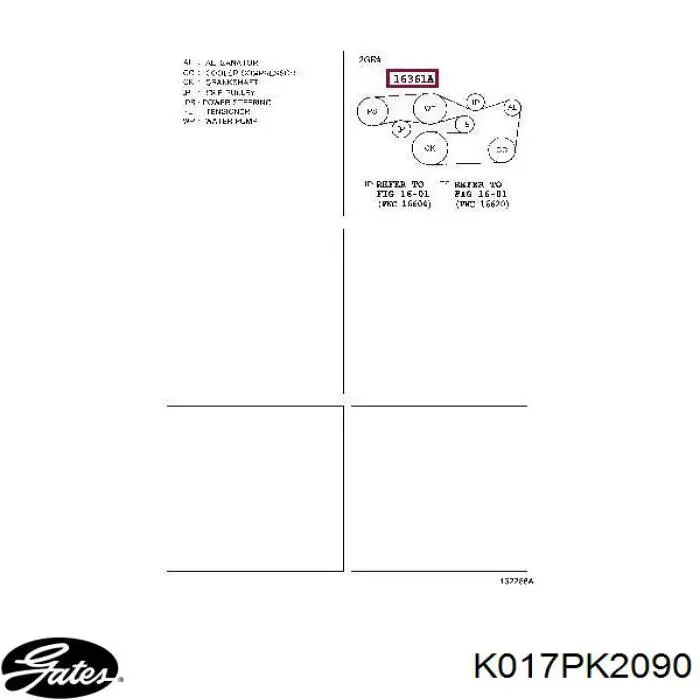 Pasek napędowy mechanizmów, zestaw Lexus RX 330/350 (U3)