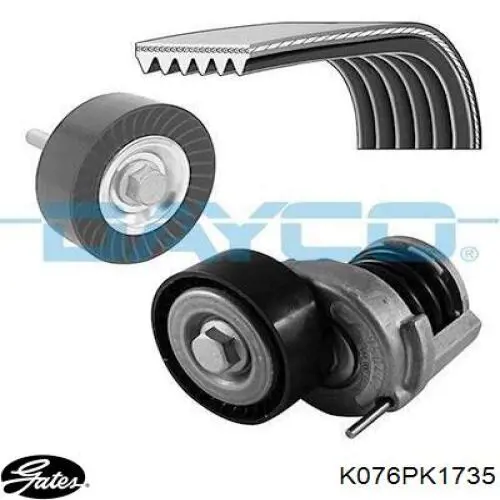 Do koszyka K076PK1735 Gates Pasek napędowy mechanizmów, zestaw