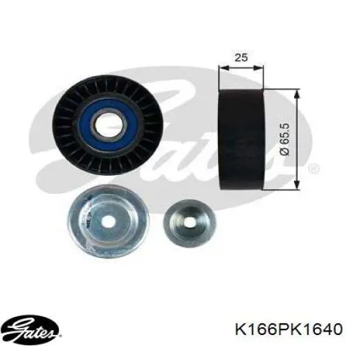 Pasek napędowy mechanizmów, zestaw Gates K166PK1640 cena, od 149,25 USD