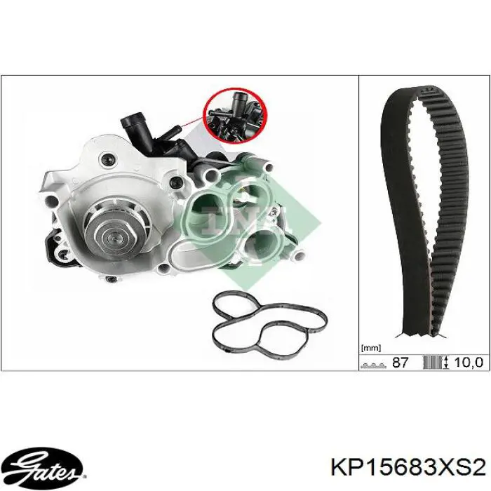 Pasek rozrządu, zestaw Gates KP15683XS2 cena, od 115,06 USD