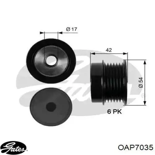 Koło pasowe alternatora Gates OAP7035 cena, od 39,97 USD
