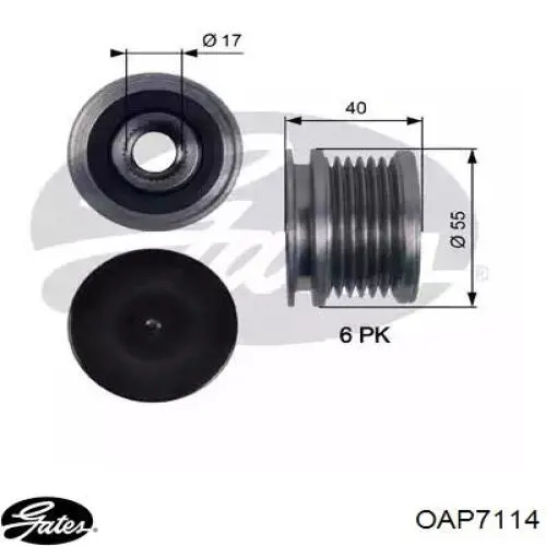 Koło pasowe alternatora Gates OAP7114 cena, od 43,50 USD
