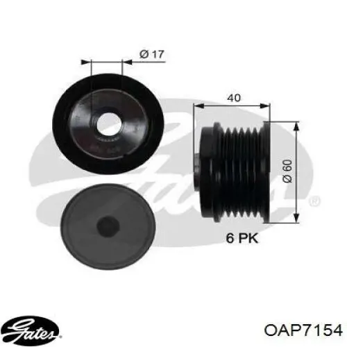 Do koszyka P0182 General Motors Koło pasowe alternatora