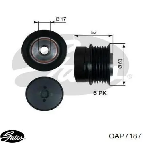 Koło pasowe alternatora Gates OAP7187 cena, od 132,07 USD