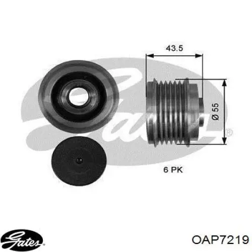 Koło pasowe alternatora Gates OAP7219 cena, od 40,99 USD