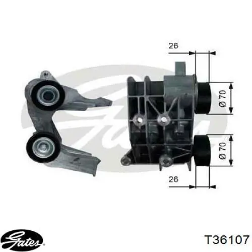 Wspornik alternatora Gates T36107 cena, od 125,11 USD