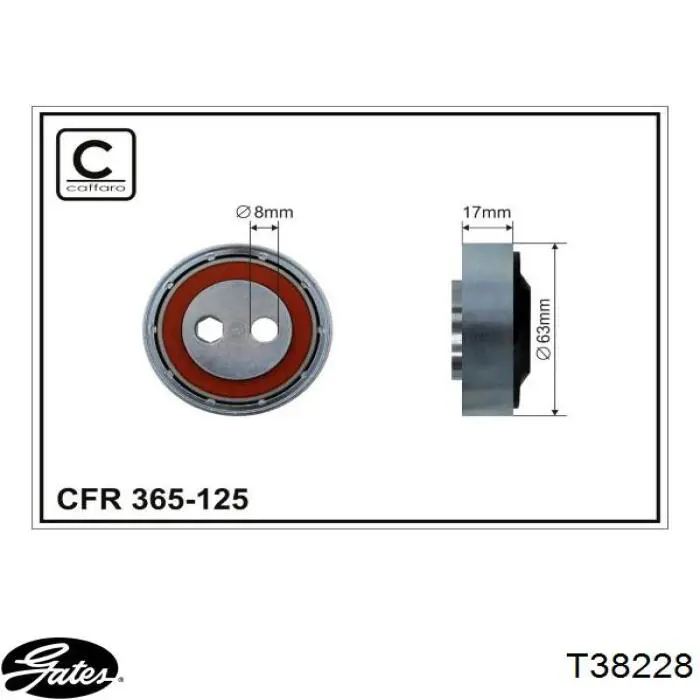 Do koszyka T38228 Gates Rolka napinacza paska napędowego
