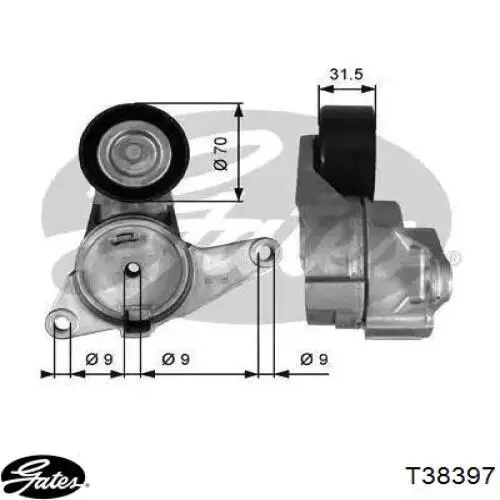 T38397 Gates napinacz paska napędowego