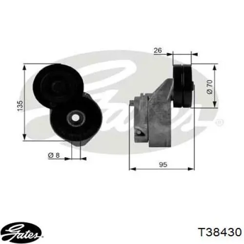 Napinacz paska napędowego Gates T38430 cena, od 27,72 USD