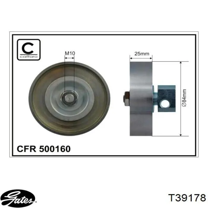 Do koszyka T39178 Gates Rolka napinacza paska napędowego